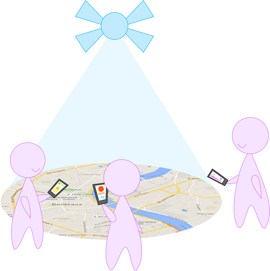 FlyMap: Interacting with maps projected from a drone